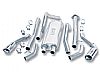 2007 Chevrolet Silverado 2500  Borla 3", 2.25" Cat-Back Exhaust System - Single Round Rolled Angle-Cut  Long X Single Round Rolled Angle-Cut Intercooled" Dia