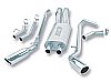 2007 Chevrolet Silverado 2500  Borla 3", 2.25" Cat-Back Exhaust System - Single Round Rolled Angle-Cut  Long X Single Round Rolled Angle-Cut Intercooled" Dia