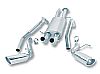 2002 Gmc Denali   Borla 2.5", 2.25" Cat-Back Exhaust System - Single Round Rolled Angle-Cut Lined Resonated