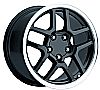 Chevrolet Corvette 1997-2004 17x8.5 5x4.75 +56 -C5 Z06 Style Wheel - Black Machine Lip With Cap 