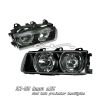 Bmw 3 Series 1992-1998  Black W/ Halo Euro Crystal Headlights