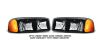 Gmc Sierra 1999-2006  Black/amber Euro Crystal Headlights