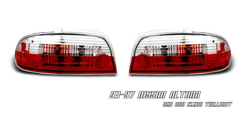 Nissan Altima 1993-1997 Red/Clear Tail Lights