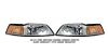 2001 Ford Mustang   Chrome/amber Euro Crystal Headlights