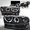 Chevrolet S10 Pickup  1998-2004 Black Halo Projector Headlights With Bumper Lights 