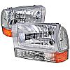 Ford F150 1999-2004 Chrome Euro Headlights With Corner Lights 