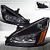 Honda Accord 2003-2007 Black Euro Headlights  