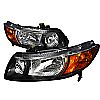 Honda Civic 2006-2010 Black Euro Headlights  