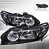 Honda Civic 2006-2011 Black Euro Headlights  