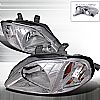 Honda Civic 1999-2000 Chrome Euro Headlights  