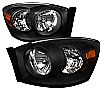 Dodge Ram 2006-2008 Black Euro Headlights  