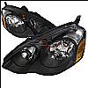 Acura RSX 2002-2004 Black Euro Headlights  