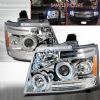 Chevrolet Avalanche  2007-2012 Chrome Halo Projector Headlights  W/LED'S