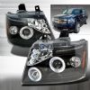 Chevrolet Avalanche  2007-2012 Black Halo Projector Headlights  W/LED'S