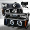 Chevrolet Colorado 2004-2005 Halo LED  Projector Headlights - Black  