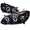 Toyota Corolla  2003-2008 Gloss Black Halo Projector Headlights Smoke Lens 