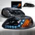 Honda Civic 1996-1998 R8 Style Halo LED Projector Headlights - Black  