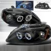 Honda Civic  1999-2000 Black Halo Projector Headlights  W/LED'S