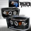 Dodge Dakota  2005-2008 Black Halo Projector Headlights  W/LED'S