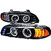 Bmw 5-Series  1997-2003 Gloss Black Halo Projector Headlights Smoke Lens 