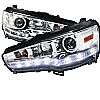 Mitsubishi Lancer  2008-2012 Chrome R8 Style Projector Headlights  