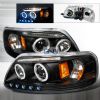 Ford F150 1997-2003 Halo LED  Projector Headlights - Black  