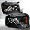 Nissan Frontier  2001-2004 Black Halo Projector Headlights  W/LED'S