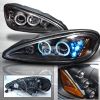 Pontiac Grand Am  1999-2005 Black Halo Projector Headlights  W/LED'S