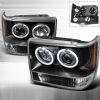 Jeep Grand Cherokee  1993-1998 Black Halo Projector Headlights  W/LED'S