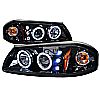 Chevrolet Impala  2000-2005 Gloss Black Halo Projector Headlights Smoke Lens 