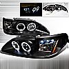 Ford Mustang  1994-1998 Black Halo Projector Headlights  W/LED'S