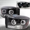 Dodge Ram  2006-2008 Black Halo Projector Headlights  W/LED'S