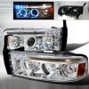 Dodge Ram  1994-2001 Chrome Halo Projector Headlights  W/LED'S