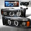 Dodge Ram  1994-2001 Black Halo Projector Headlights  W/LED'S