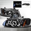 Nissan Sentra  2000-2003 Black Halo Projector Headlights  W/LED'S