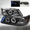 Nissan Sentra  1995-1999 Black Halo Projector Headlights  W/LED'S