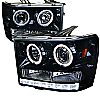 Gmc Sierra  2007-2012 Gloss Black  Projector Headlights Smoke Lens 