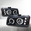 Chevrolet Silverado  2003-2006 Black Halo Projector Headlights  W/LED'S