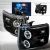 Chevrolet Silverado 2007-2010 Halo LED  Projector Headlights - Black  