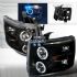 Chevrolet Silverado 2007-2010 Halo LED  Projector Headlights - Black  