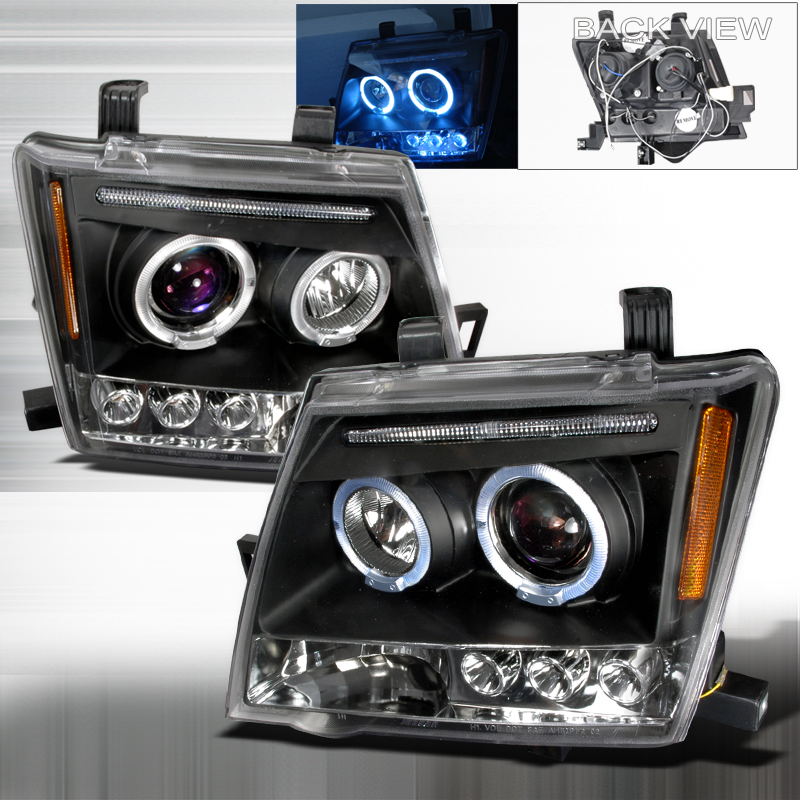 Nissan xterra dual halo black led projector headlights #3