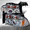 Dodge Dakota 1997-2001 Chrome Projector Headlights w/ Dual Halo