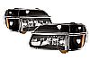 Ford Explorer 1995-2001 Black Euro Headlights  