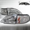1994 Ford Mustang  Euro Crystal Headlights And Corner Light Combo  - Chrome  