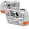 1999 Ford Super Duty   Chrome Halo Projector Headlights With Corner Lights 