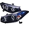 2011 Honda Accord   Gloss Black Halo Projector Headlights  