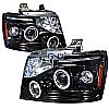 2010 Chevrolet Avalanche   Gloss Black Halo Projector Headlights Smoke Lens 