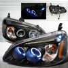 2001 Honda Civic   Black Halo Projector Headlights  W/LED'S