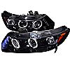 2006 Honda Civic   Gloss Black  Projector Headlights Smoke Lens 