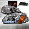 1996 Honda Civic   Chrome R8 Style Halo Projector Headlights  W/LED'S